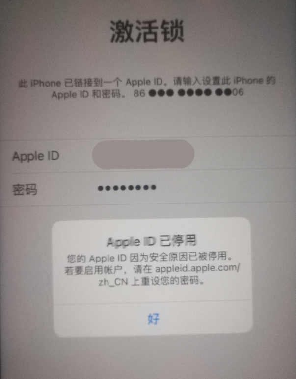 谢家集苹果手机维修分享iPhone 12 出现提示“Apple ID 已停用”怎么办 